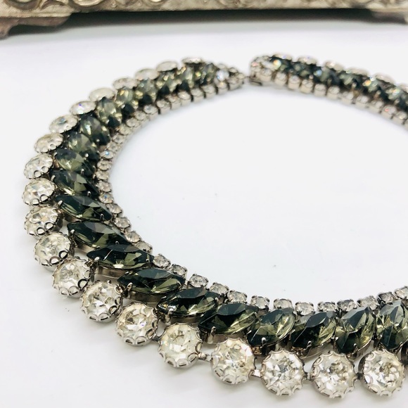 STUNNER! Vintage Crystal Rhinestone Collar Choker Necklace - Picture 9 of 17